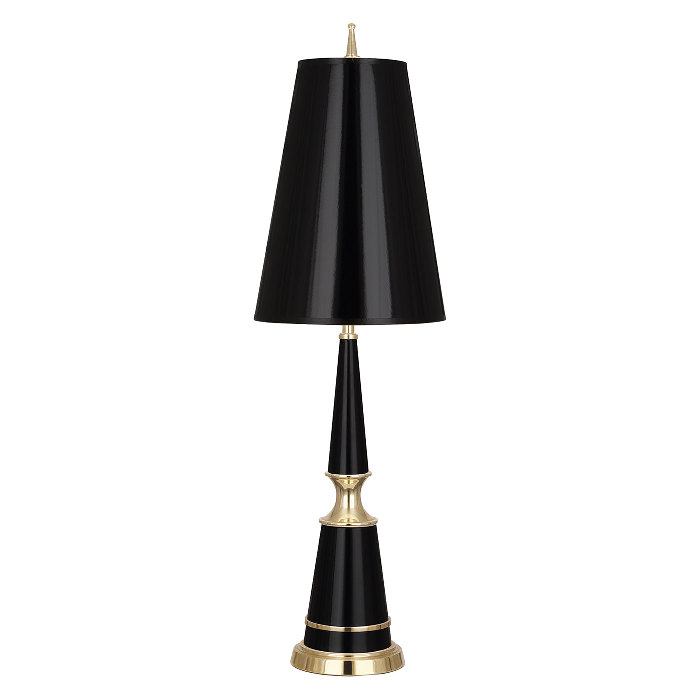 versailles table lamp with painted shade black brass - front view