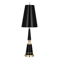 versailles table lamp with painted shade black brass - front view