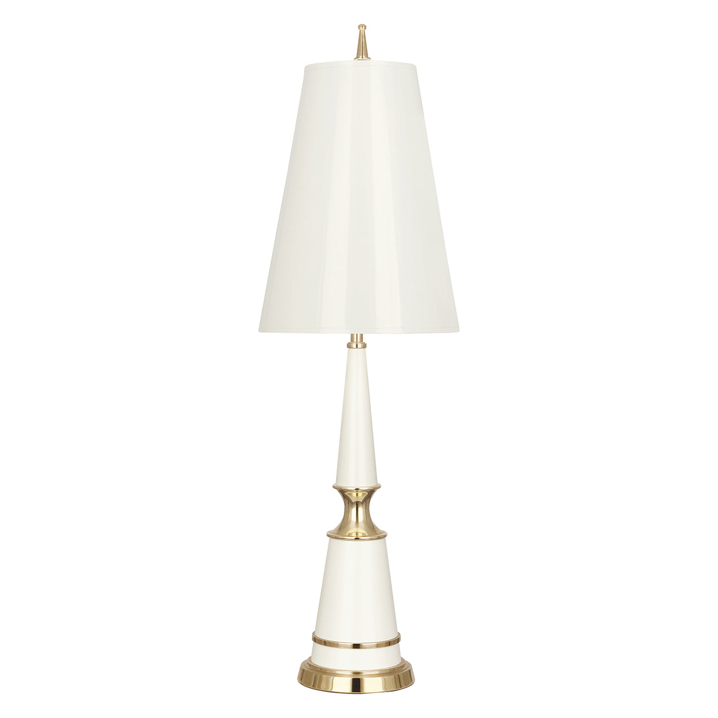 versailles table lamp with painted shade white brass - front view