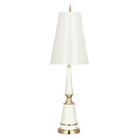 versailles table lamp with painted shade white brass - front view