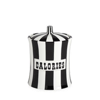 vice calories canister porcelain black white - front view
