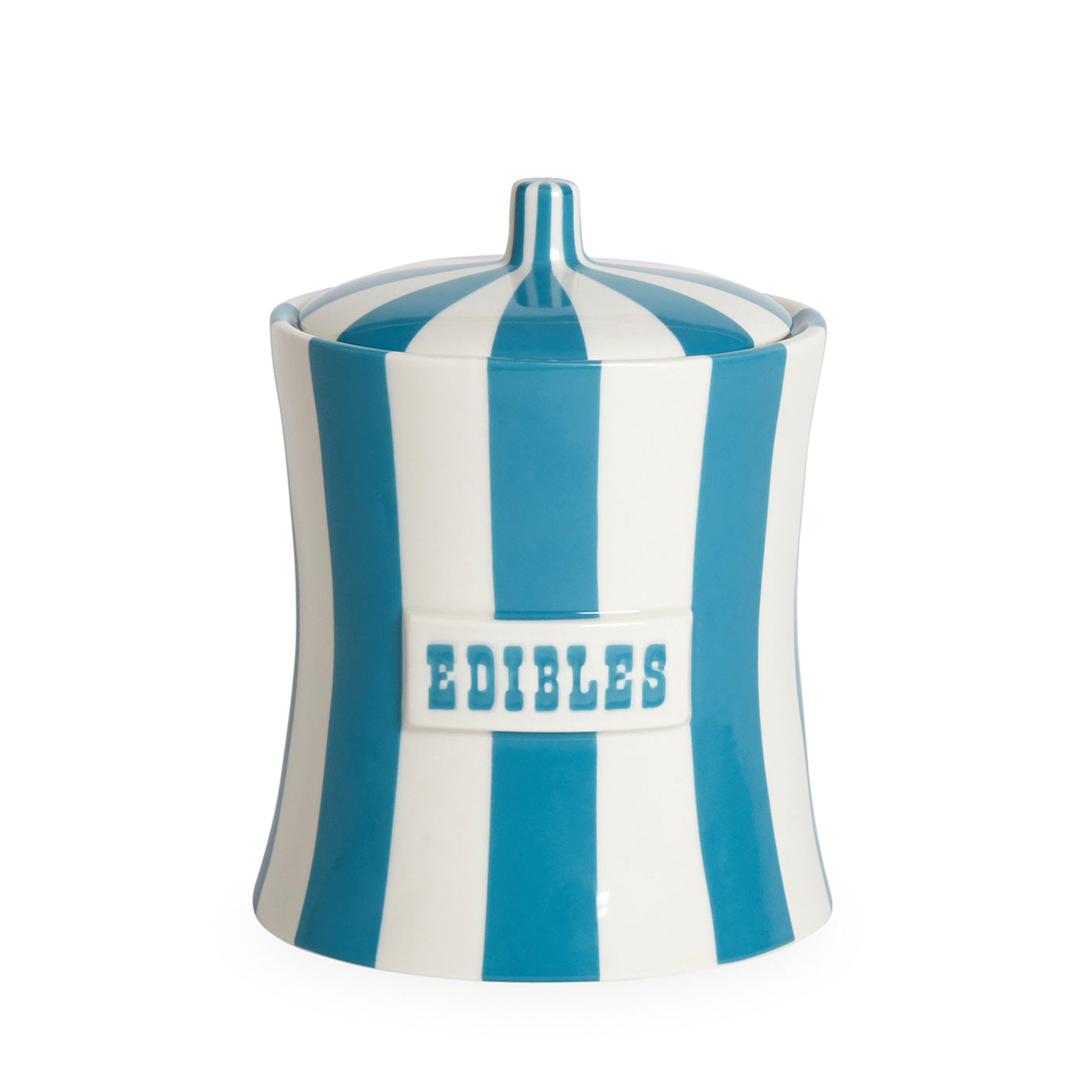vice edibles canister porcelain blue white - front view