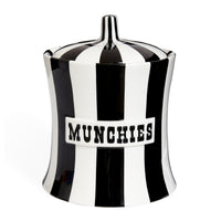 vice canister munchies porcelain black white - front view