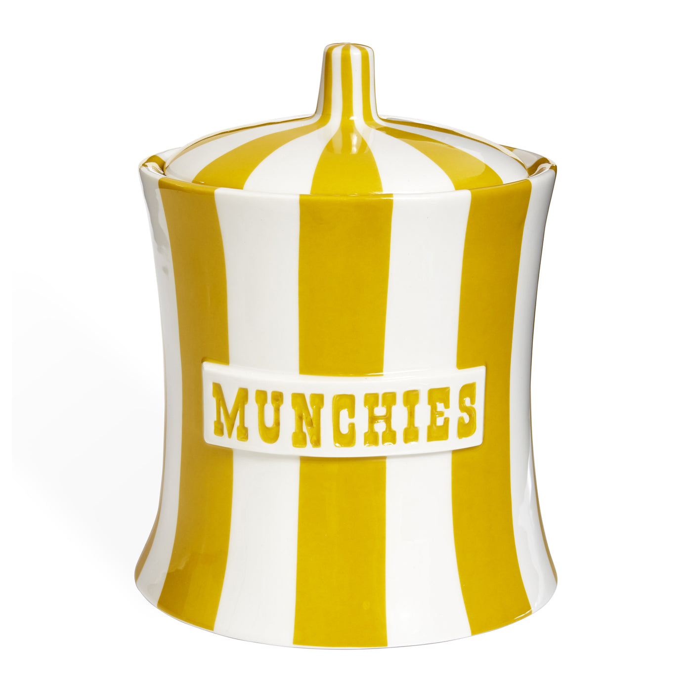 vice canister munchies porcelain black white - front view