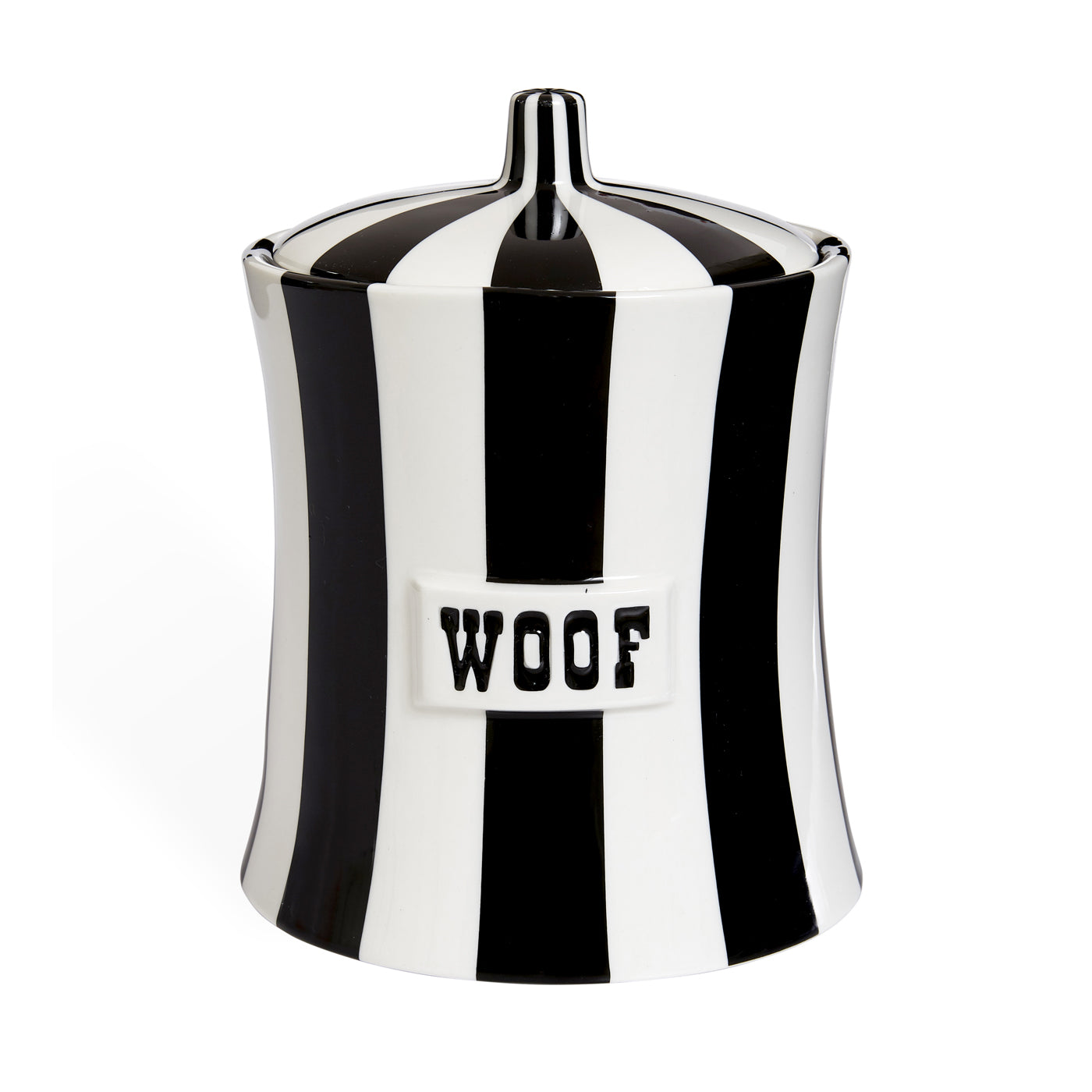 vice canister woof porcelain black white - front view