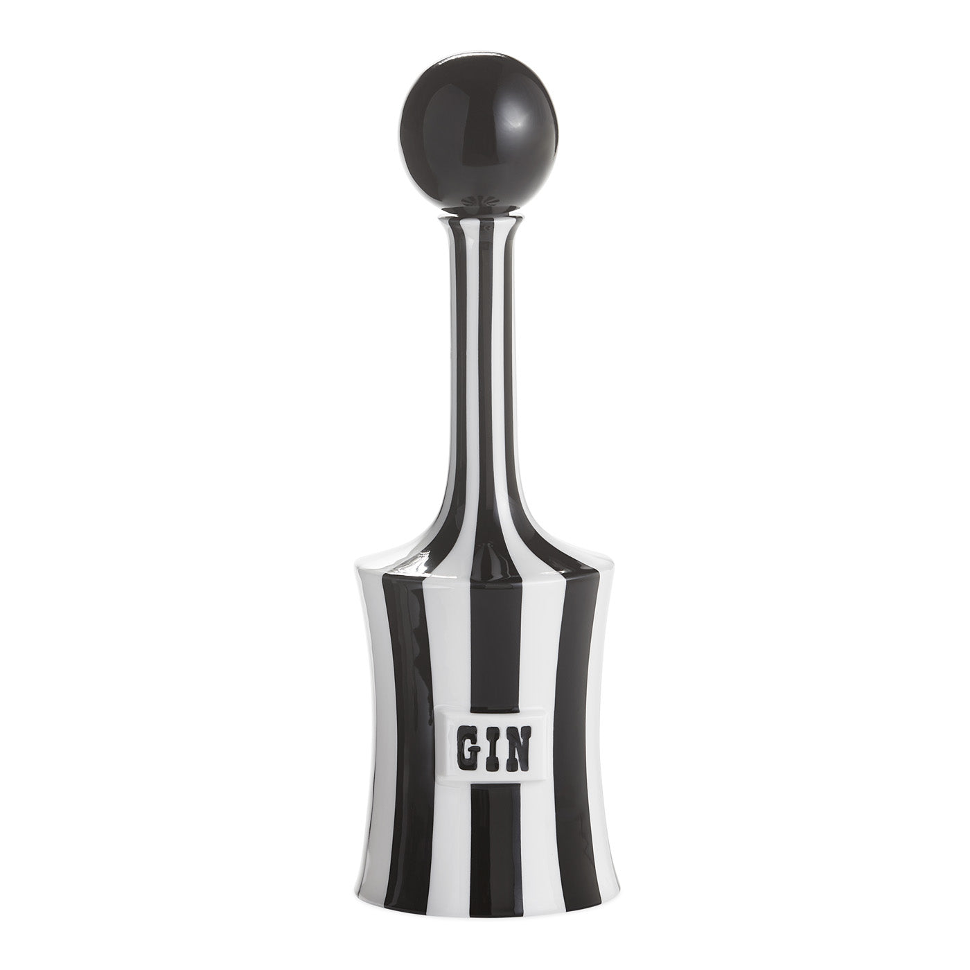 vice gin decanter porcelain black and white - front view