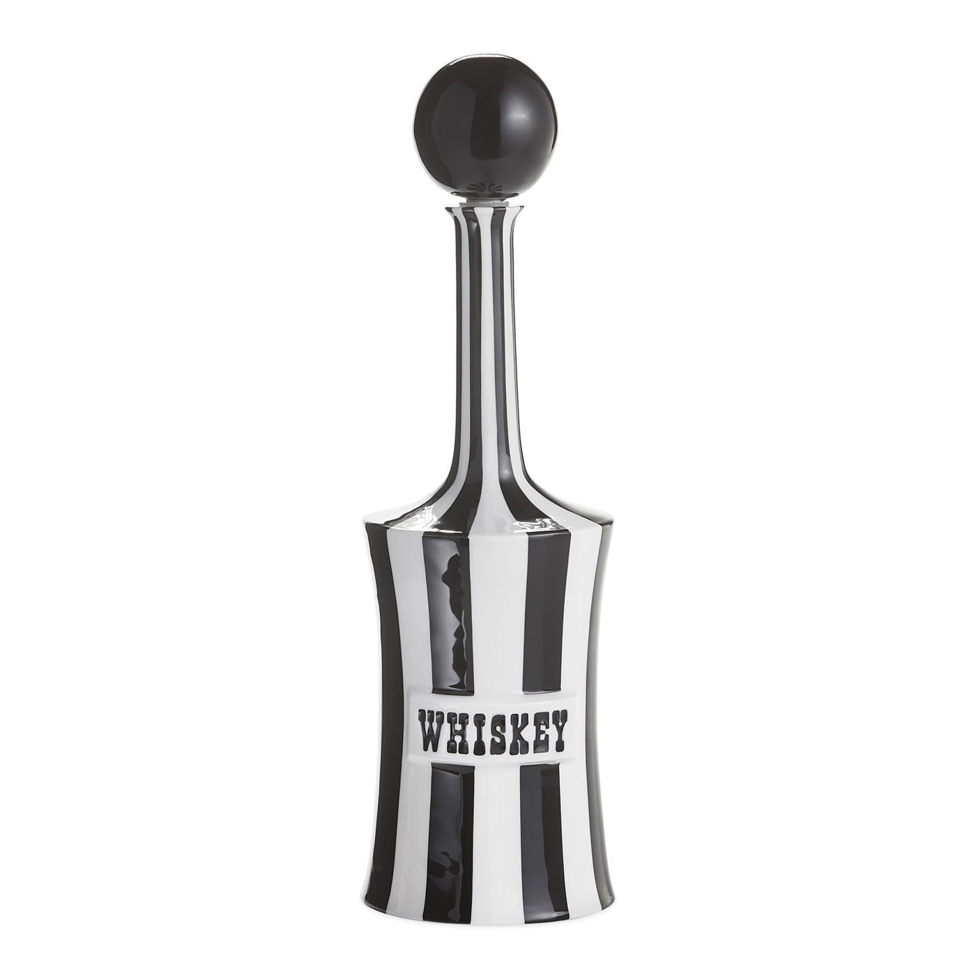 vice whiskey decanter porcelain black and white - front view