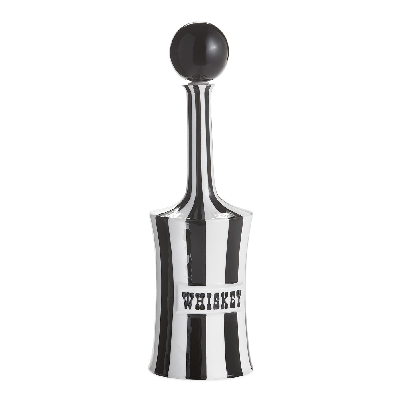 vice whiskey decanter porcelain black and white - angle view