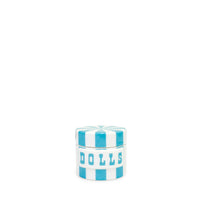 vice dolls canister porcelain blue white - front view