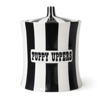vice puppy uppers canister porcelain black white - front view