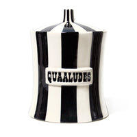 vice quaaludes canister porcelain black white - front view