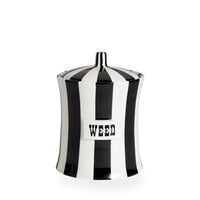 vice weed canister porcelain black white - front view