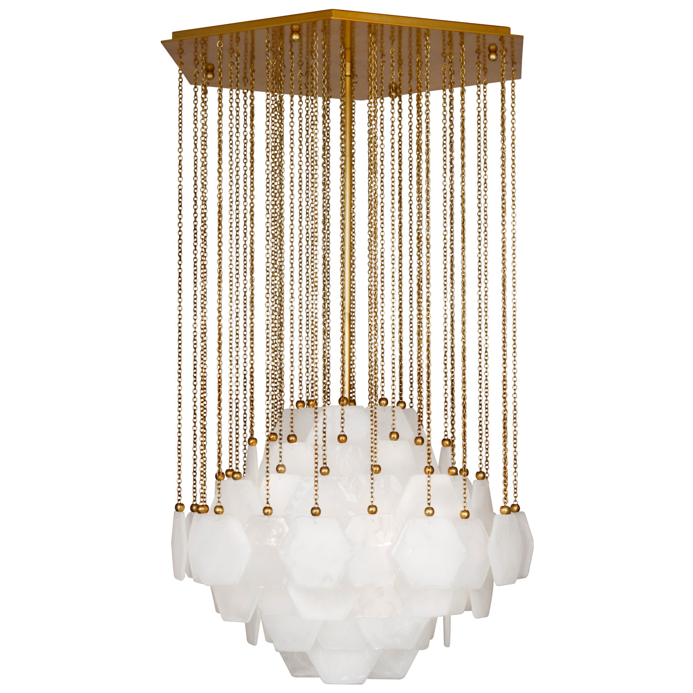 vienna large chandelier white glass brass - front view