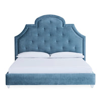 woodhouse king bed x-benches doris chair bedroom - styled view