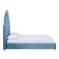 woodhouse king bed printed blue sheet set - detail styled view