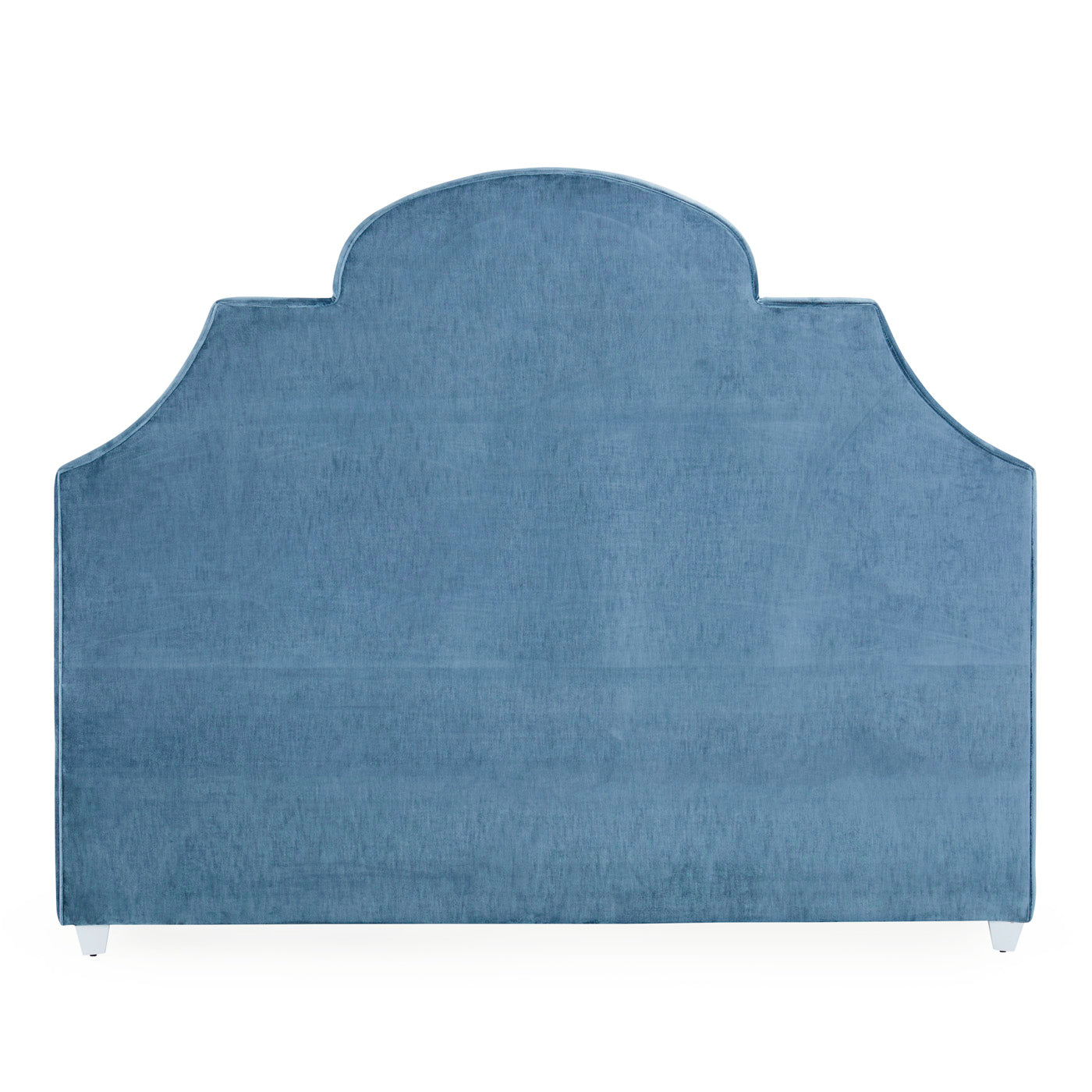 woodhouse king bed venice peacock velvet white wood base - angle view