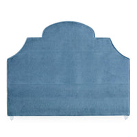 woodhouse king bed venice peacock velvet white wood base - angle view