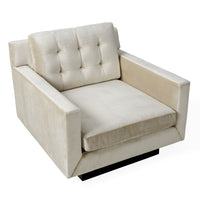 wright lounge chair brussels pearl velvet base coffee bean beech wood - angle view