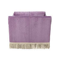 wright lounge chair with bullion fringe venice amethyst velvet base natural beech wood - back view