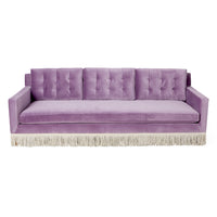 wright sofa venice amethyst velevet base natural beech wood - front view