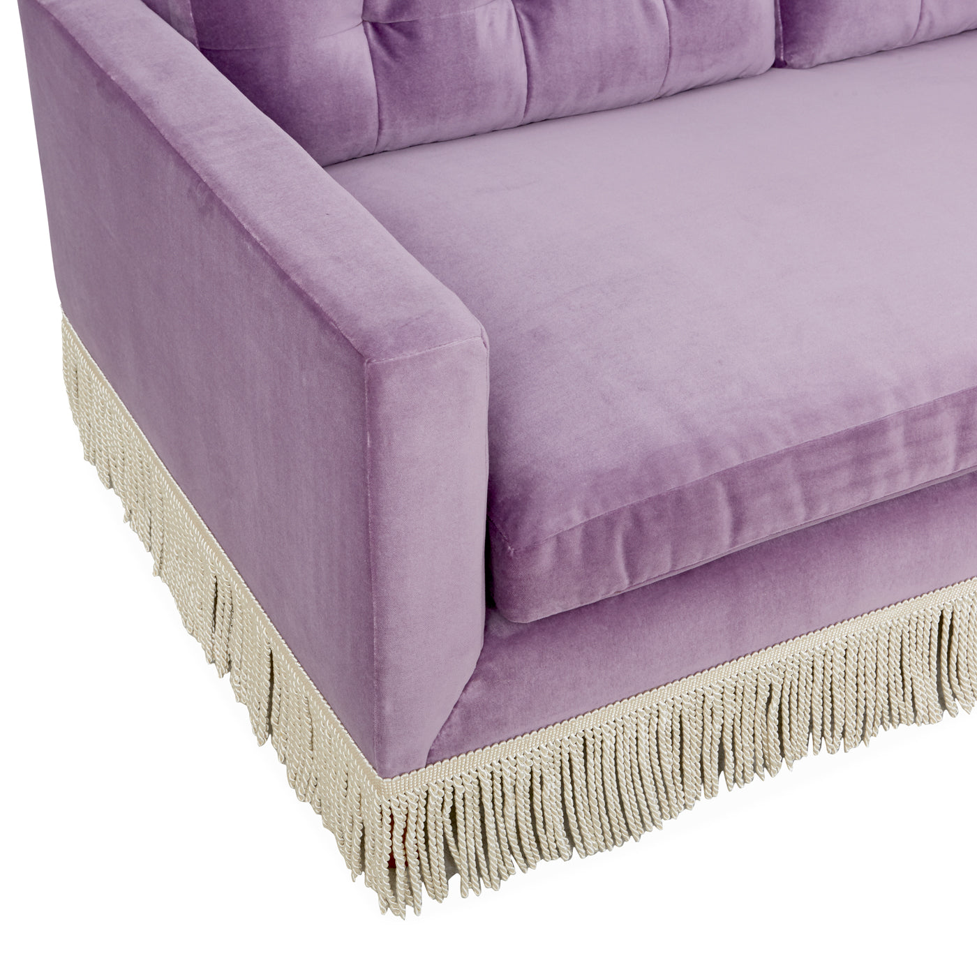 wright sofa venice amethyst velevet base natural beech wood - detail close up view