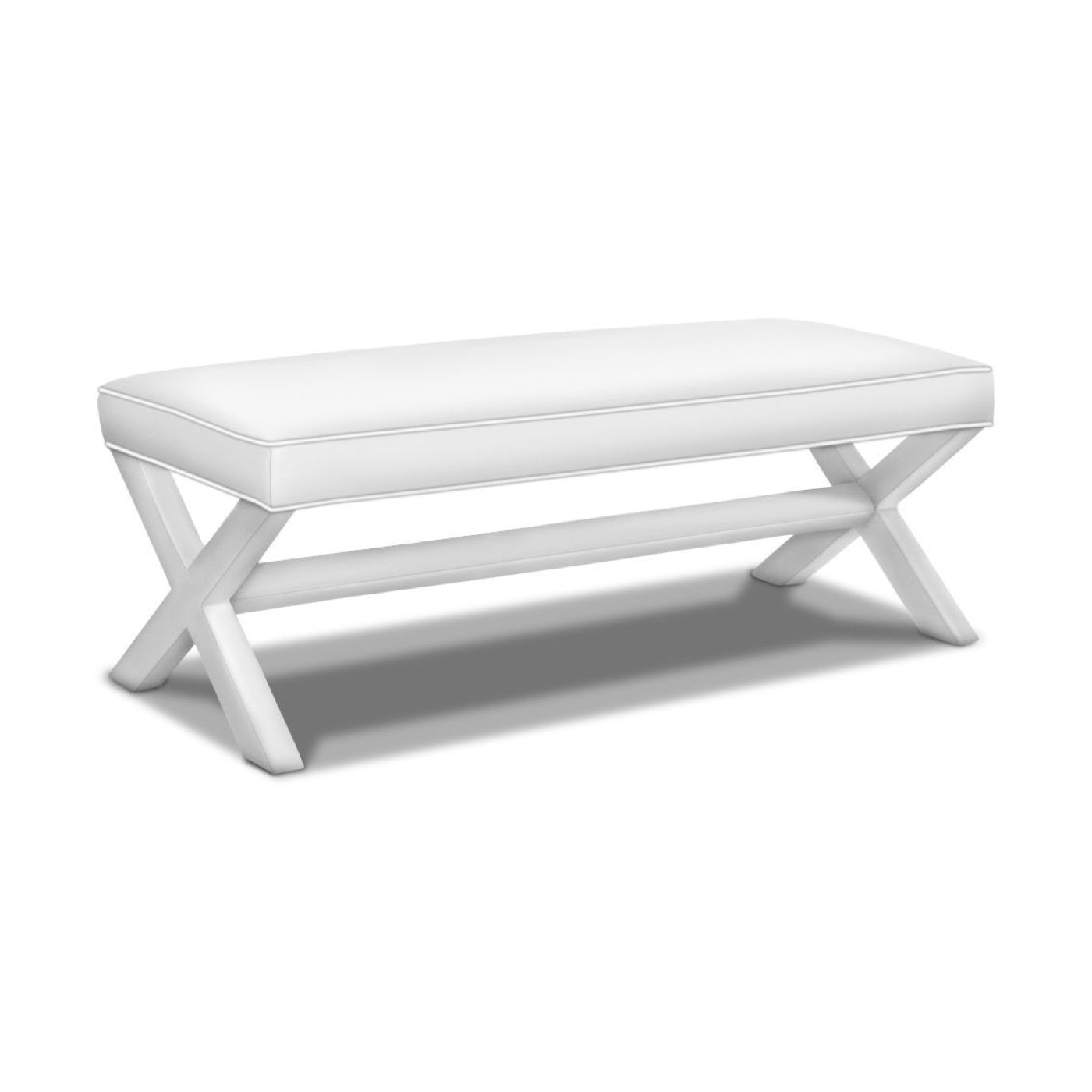 Double X-Bench in Cotton Velvet Upholstery | Jonathan Adler
