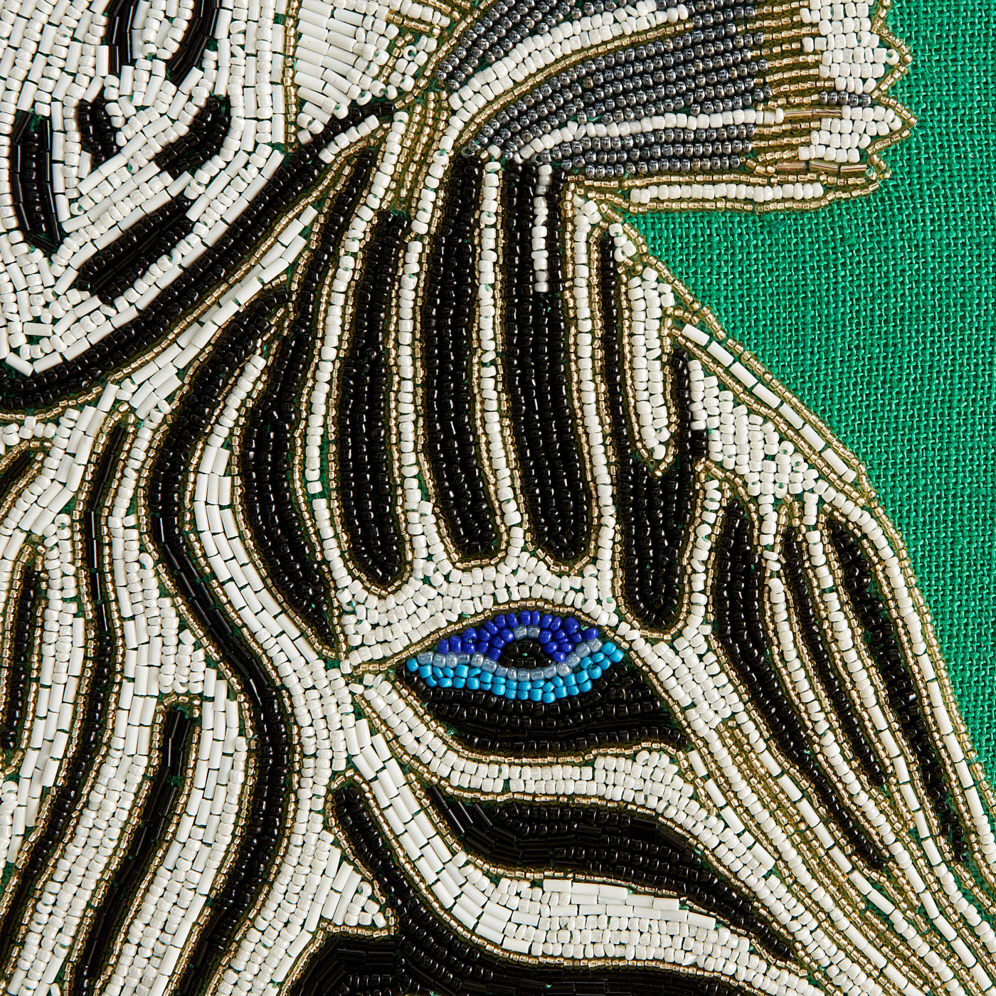 Zebra Beaded Art - details view