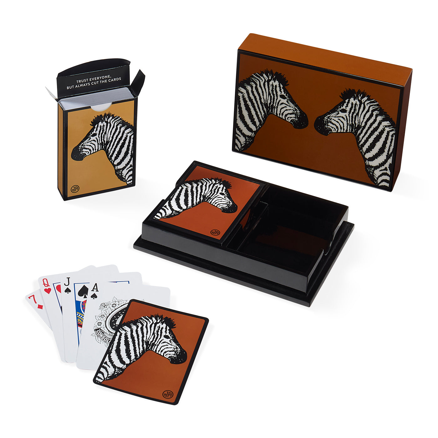 Zebra Lacquer Card Set in Lacquer | Jonathan Adler