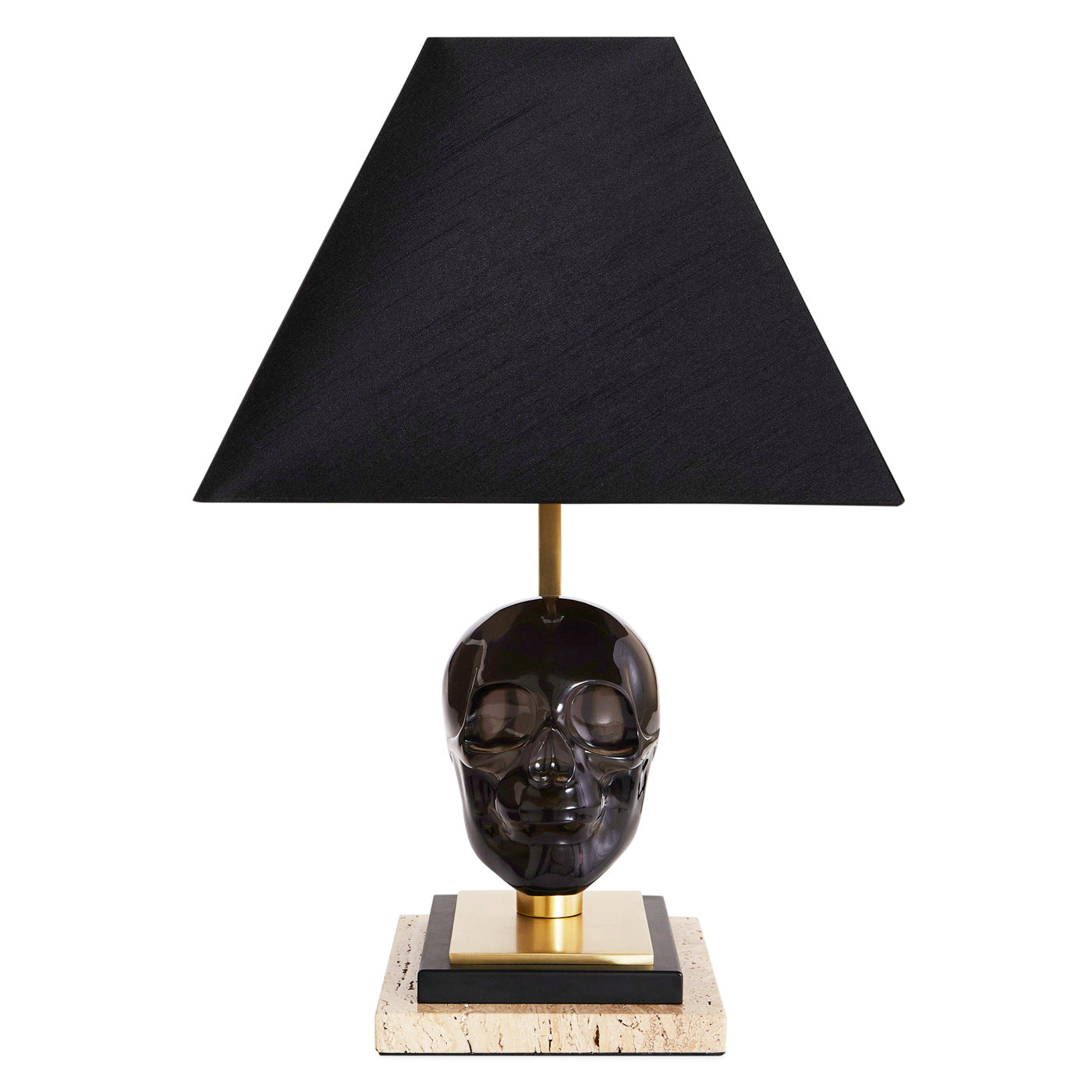 skull table lamp acrylic black - front view