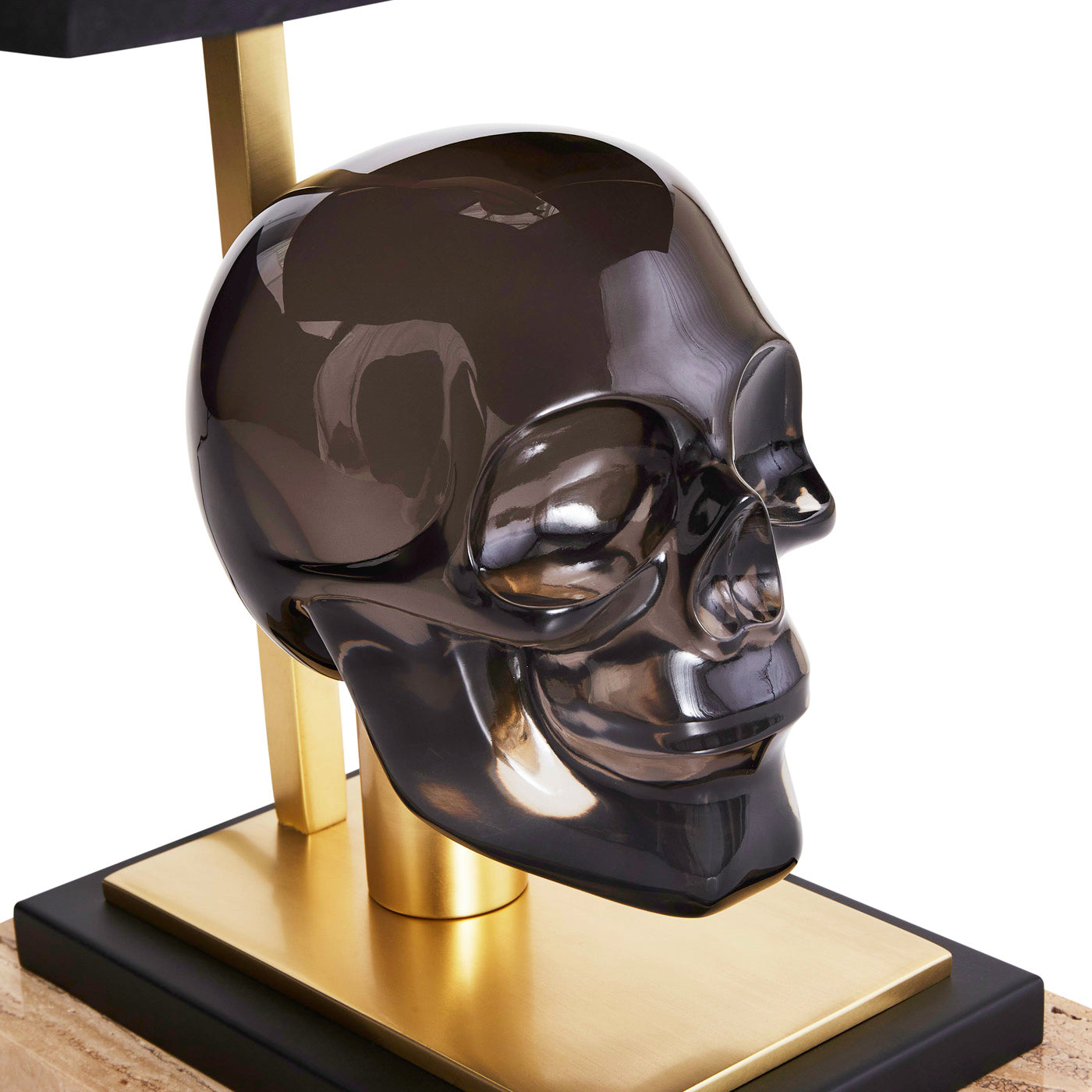 skull table lamp acrylic black - detail view