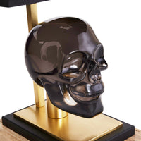 skull table lamp acrylic black - detail view