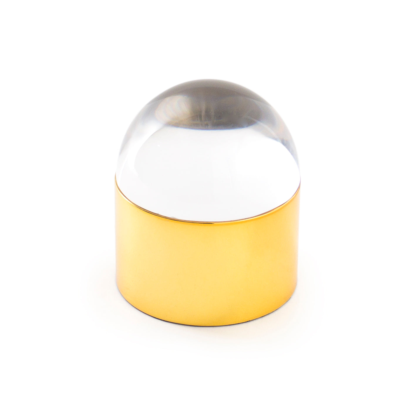 globo box small clear acrylic brass - front view